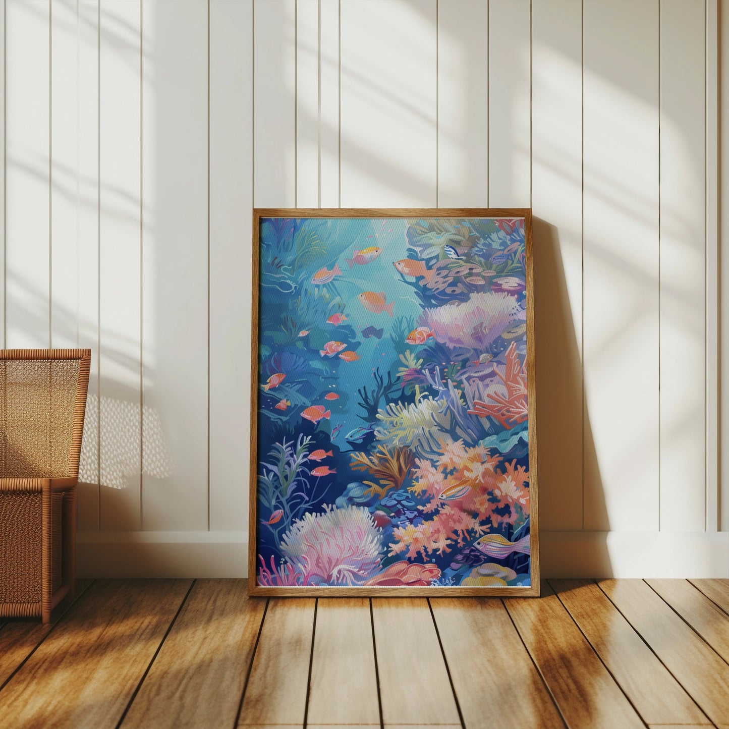 Premium Poster of Colorful Underwater Coral Reef Scene Art Posters