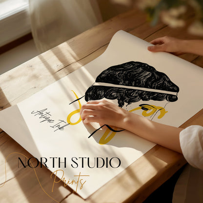 Premium Poster of Contemporary Abstract Portrait Art Vintage Posters