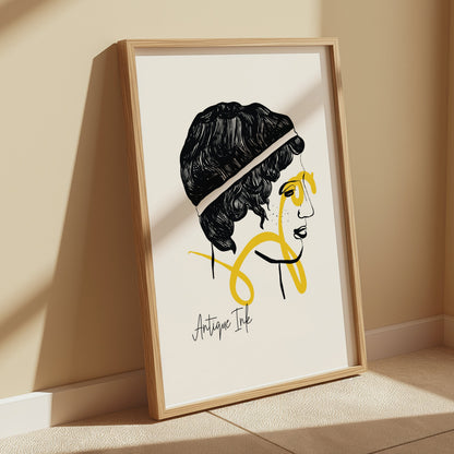 Premium Poster of Contemporary Abstract Portrait Art Vintage Posters