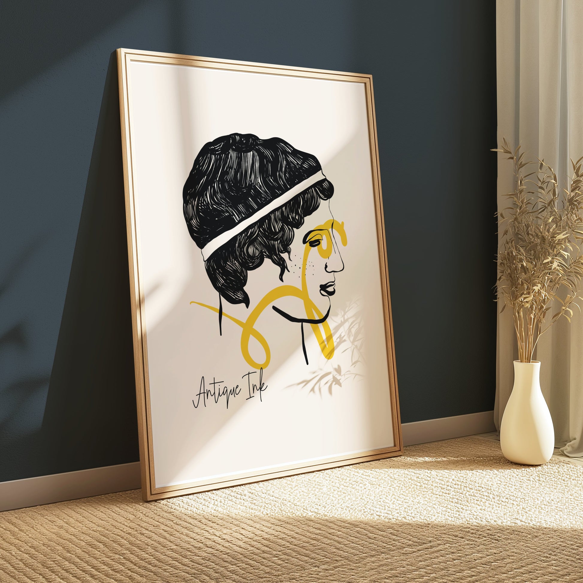 Premium Poster of Contemporary Abstract Portrait Art Vintage Posters