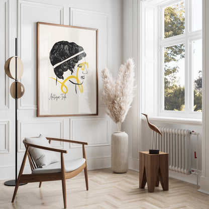 Premium Poster of Contemporary Abstract Portrait Art Vintage Posters