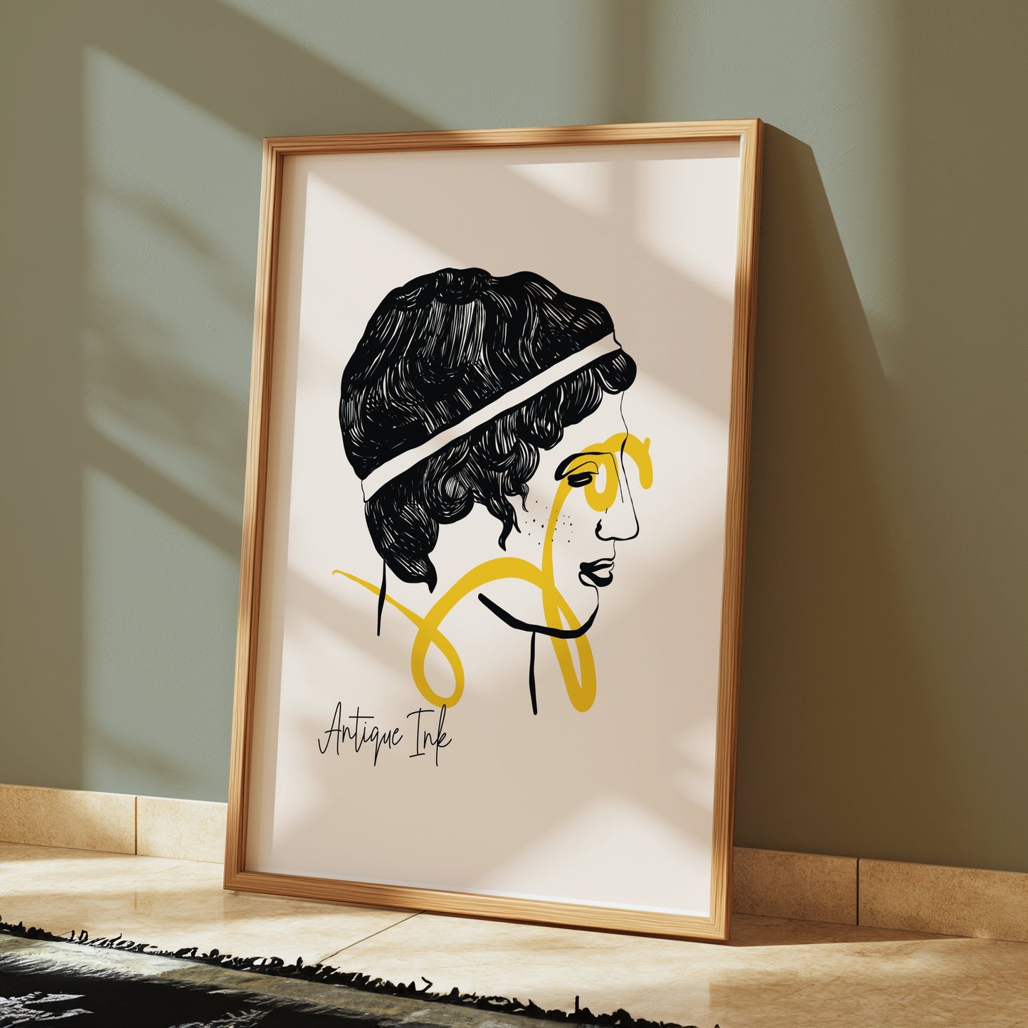 Premium Poster of Contemporary Abstract Portrait Art Vintage Posters
