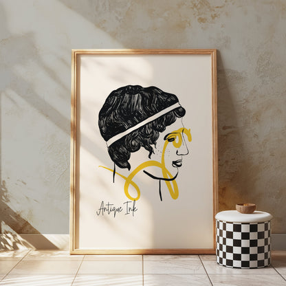 Premium Poster of Contemporary Abstract Portrait Art Vintage Posters