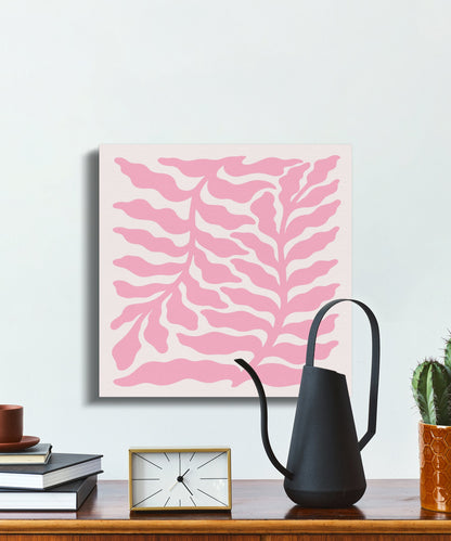 Premium Poster of Contemporary Pink Leaf Art in Floral Canvas Wraps