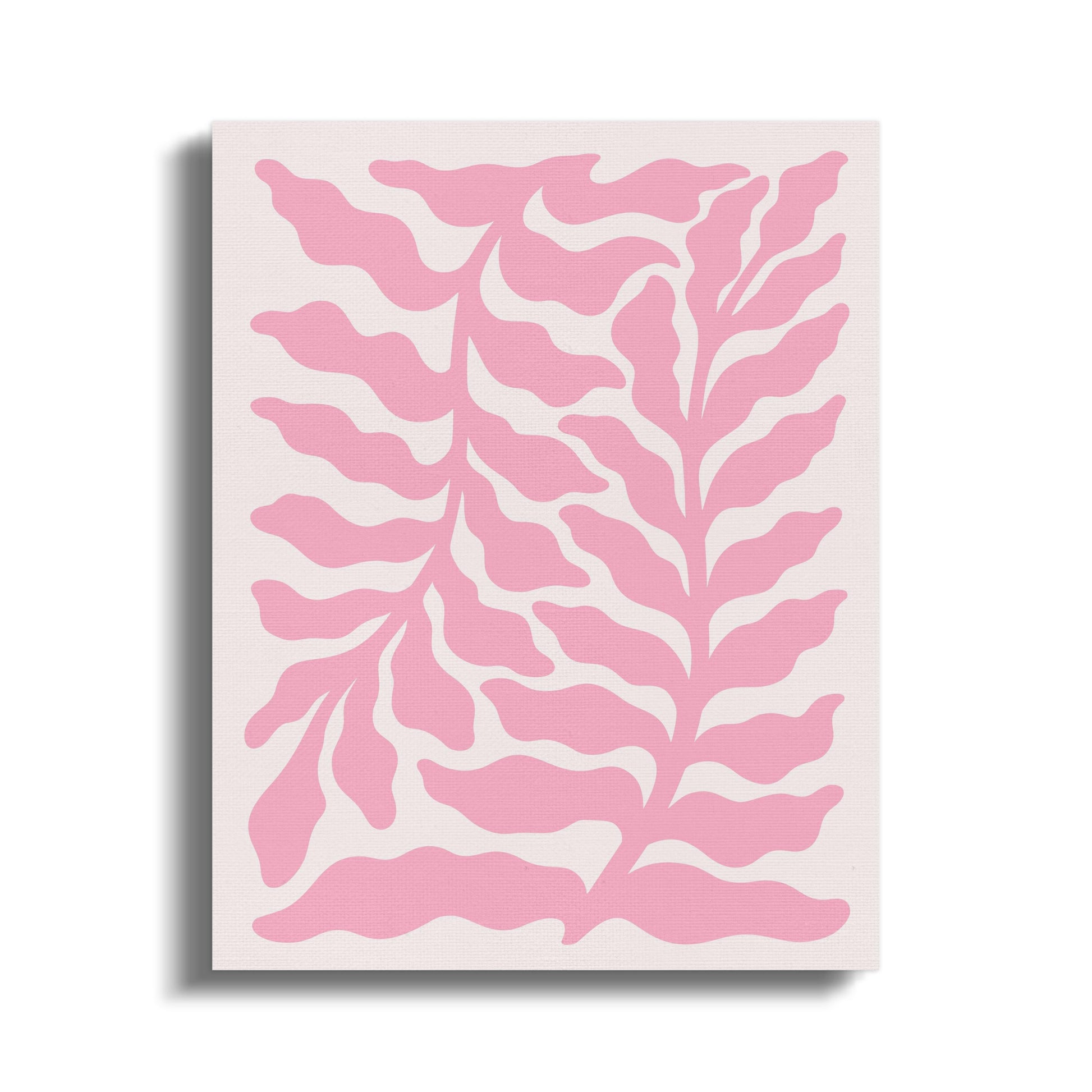 Premium Poster of Contemporary Pink Leaf Art in Floral Canvas Wraps