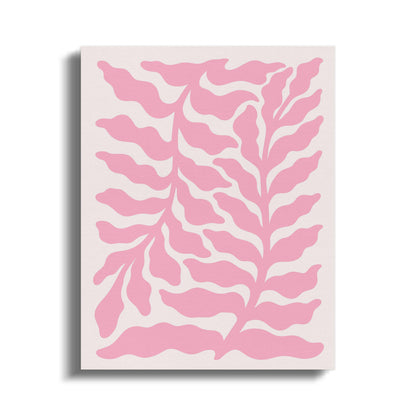 Premium Poster of Contemporary Pink Leaf Art in Floral Canvas Wraps