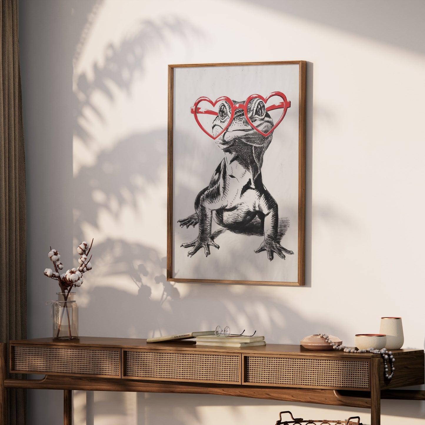 Premium Poster of Cool Gecko with Heart Shaped Glasses Art Print Posters
