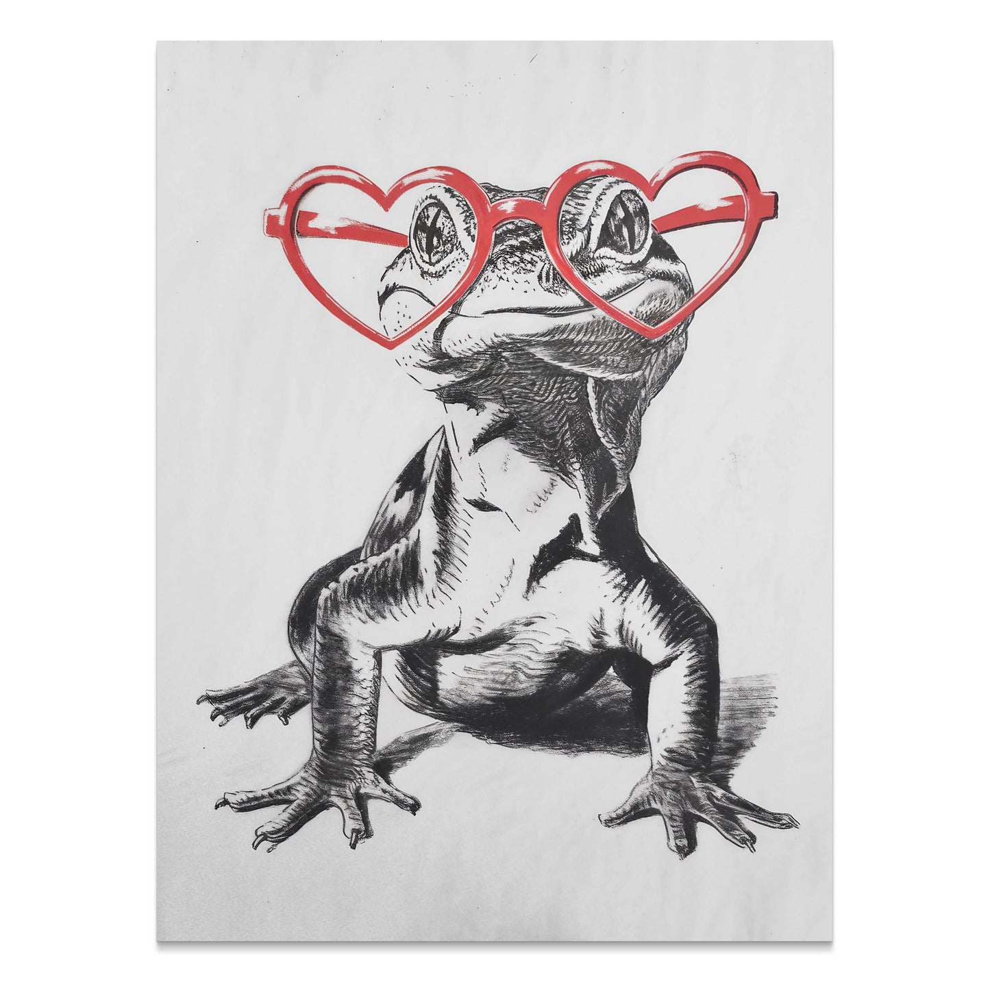 Premium Poster of Cool Gecko with Heart Shaped Glasses Art Print Posters