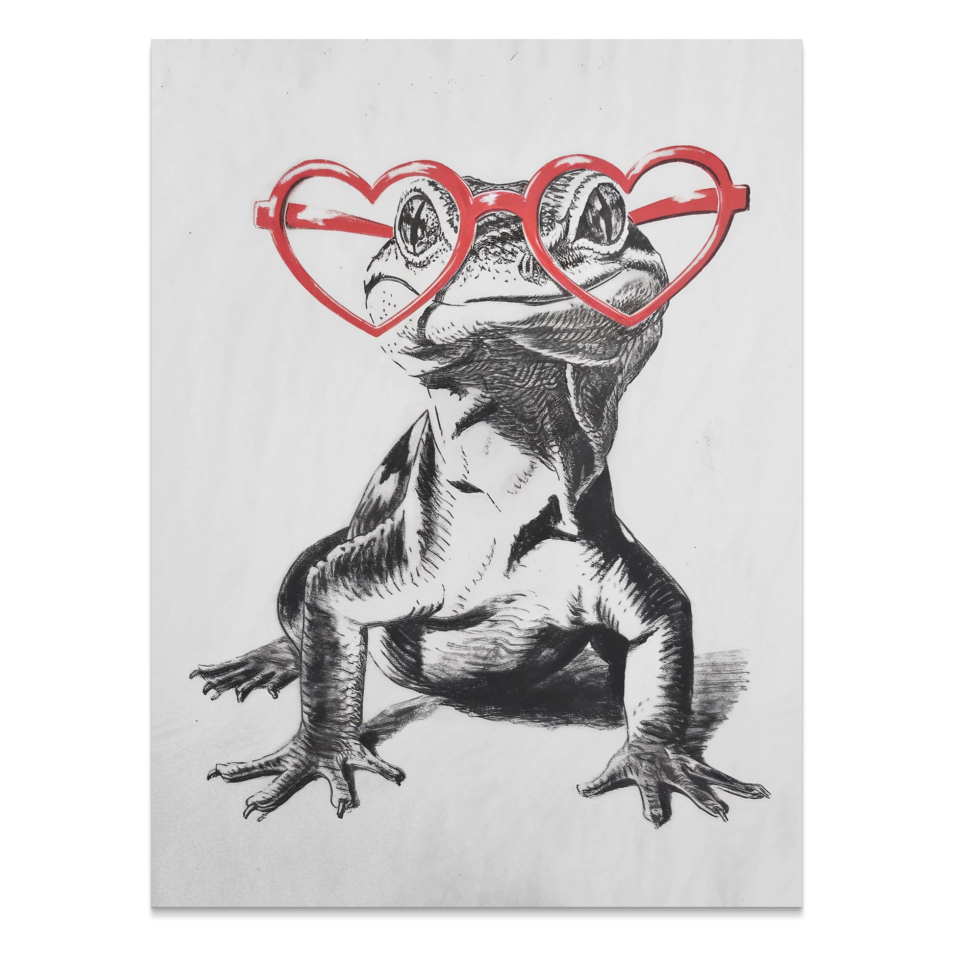 Premium Poster of Cool Gecko with Heart Shaped Glasses Art Print Posters