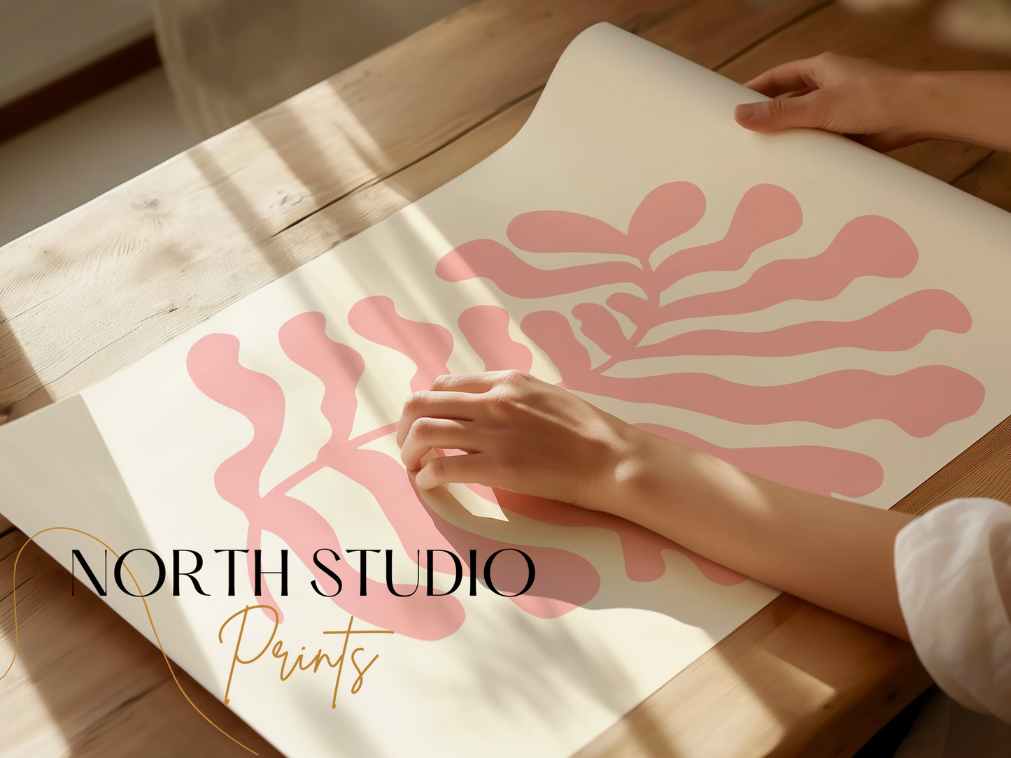 Premium Poster of Coral Abstract Leaf Art Print Posters