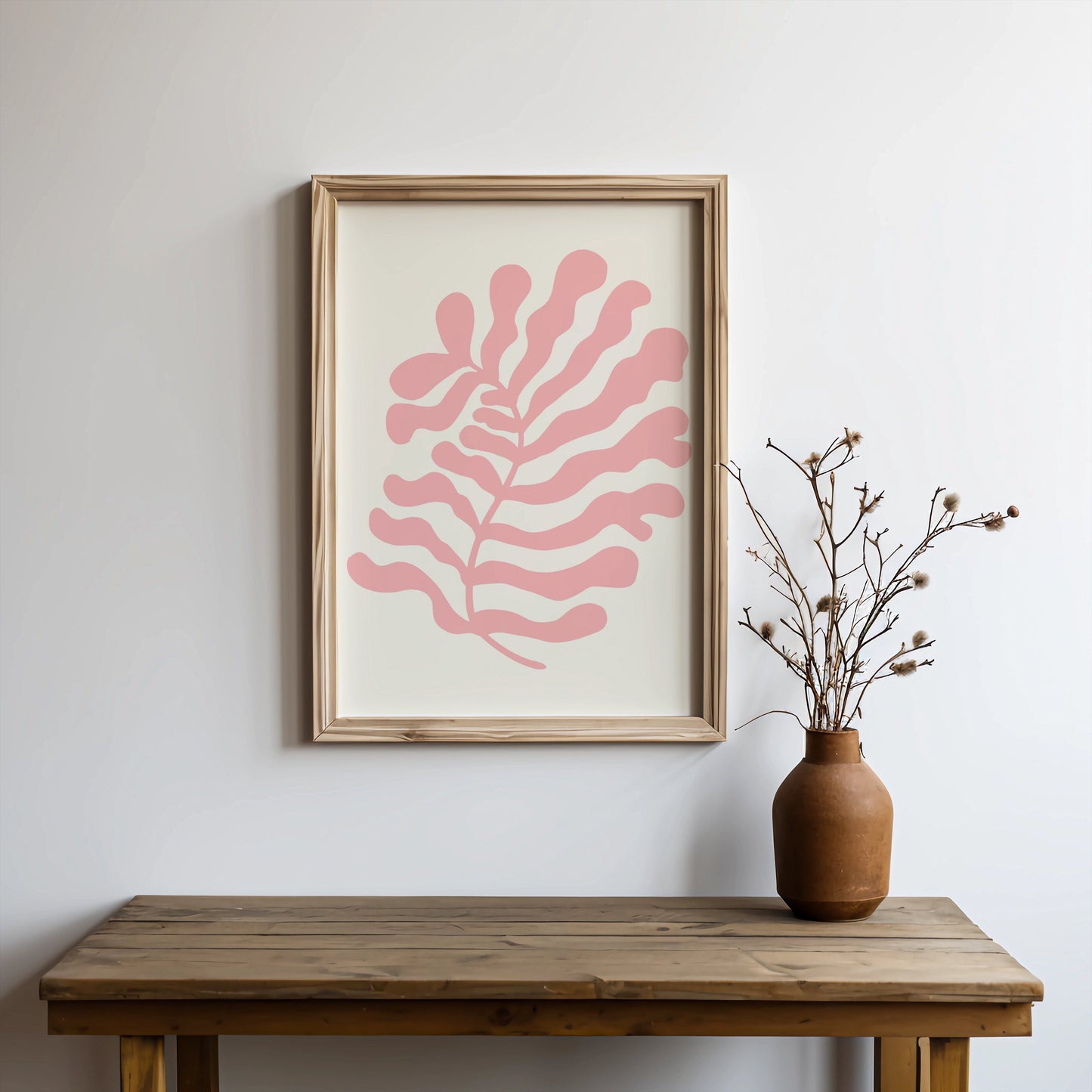 Premium Poster of Coral Abstract Leaf Art Print Posters