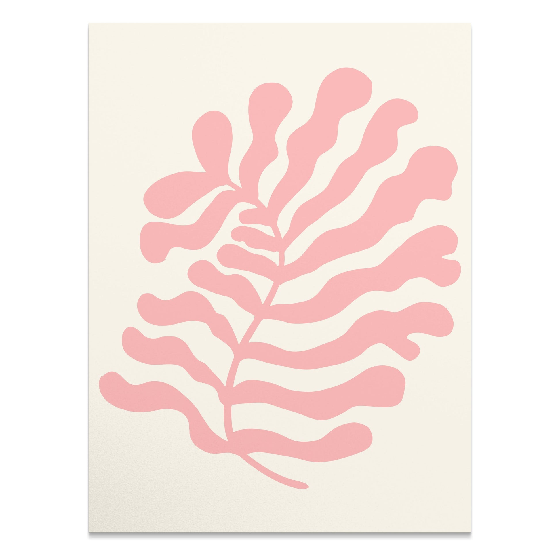 Premium Poster of Coral Abstract Leaf Art Print Posters