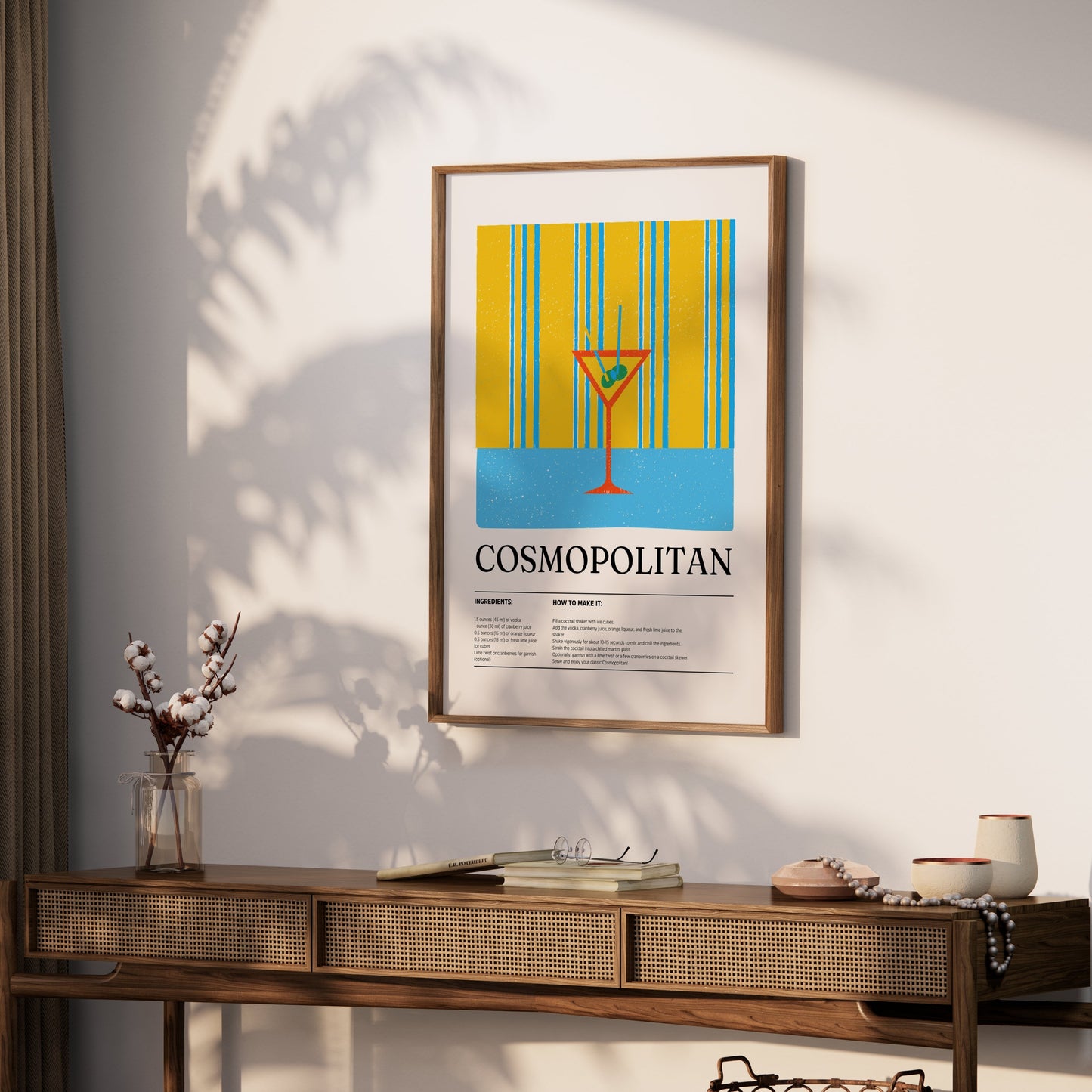 Premium Poster of Cosmopolitan Cocktail Recipe Art Print Posters
