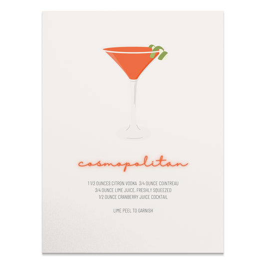 Premium Poster of Cosmopolitan Cocktail Recipe Wall Art Posters