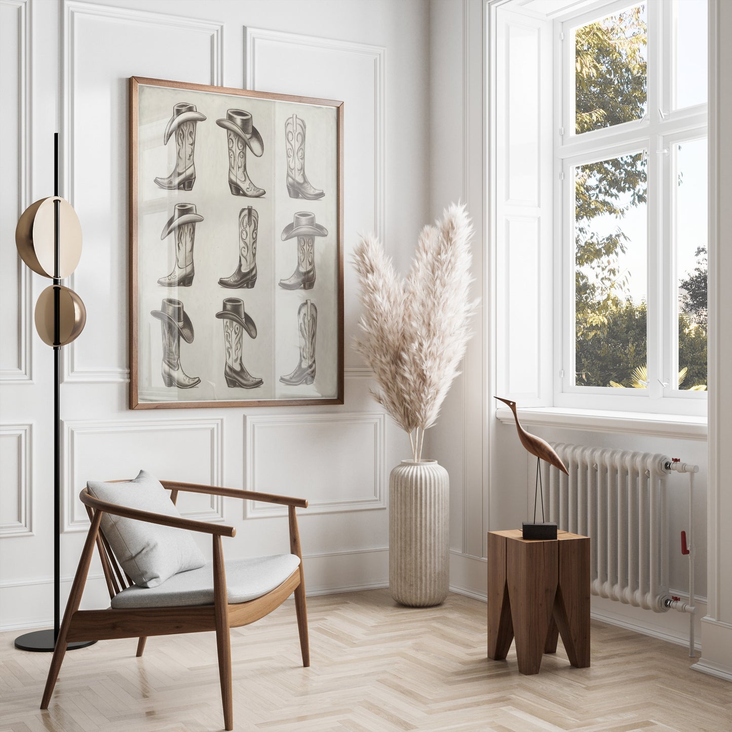 Premium Poster of Cowboy Hat and Boot Art Collection Posters