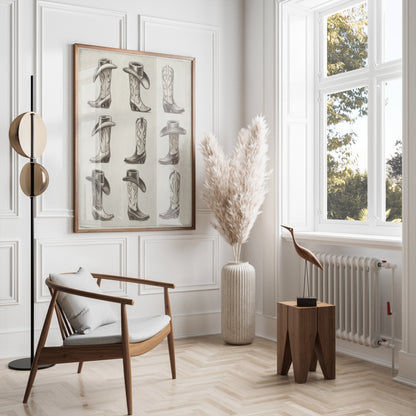 Premium Poster of Cowboy Hat and Boot Art Collection Posters