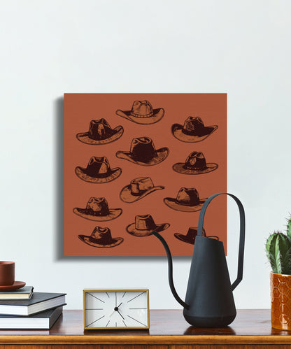 Premium Poster of Cowboy Hats Vintage Style Wall Art Canvas Wraps