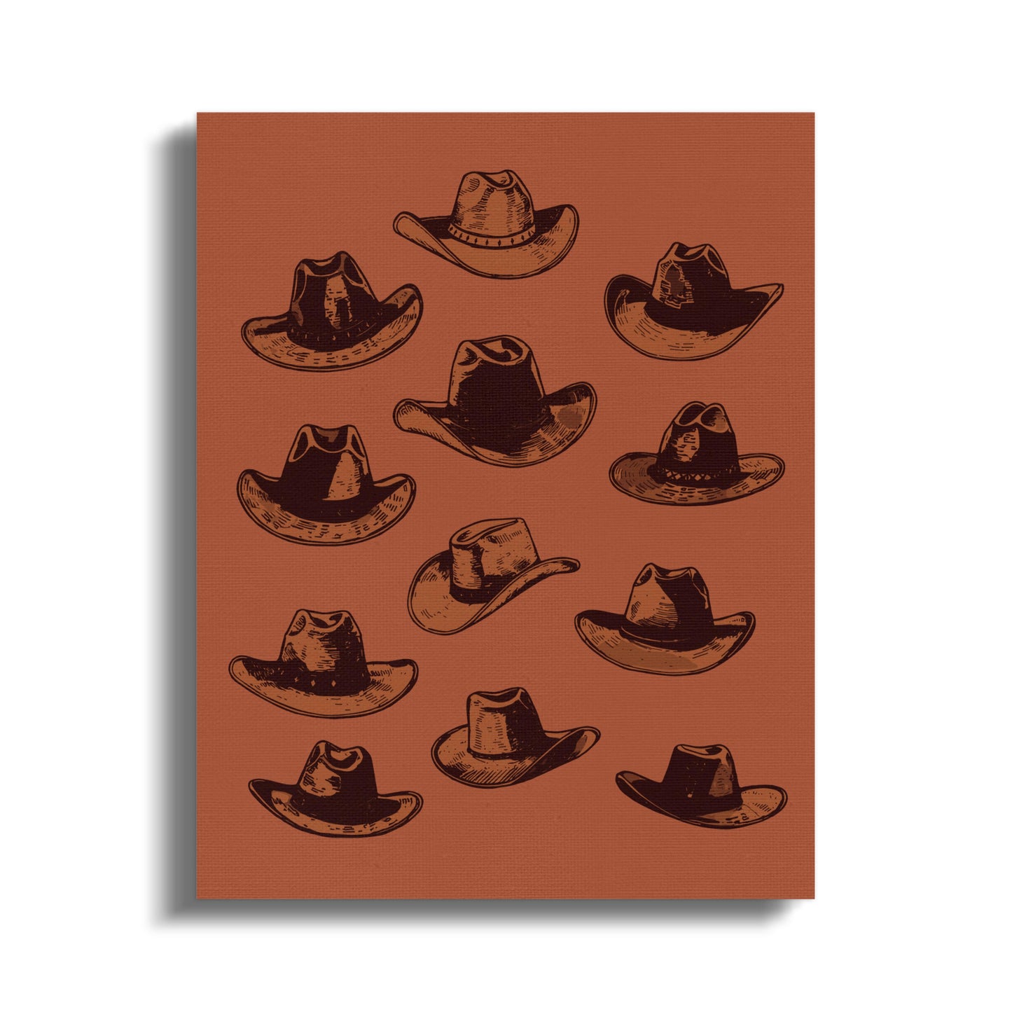Premium Poster of Cowboy Hats Vintage Style Wall Art Canvas Wraps