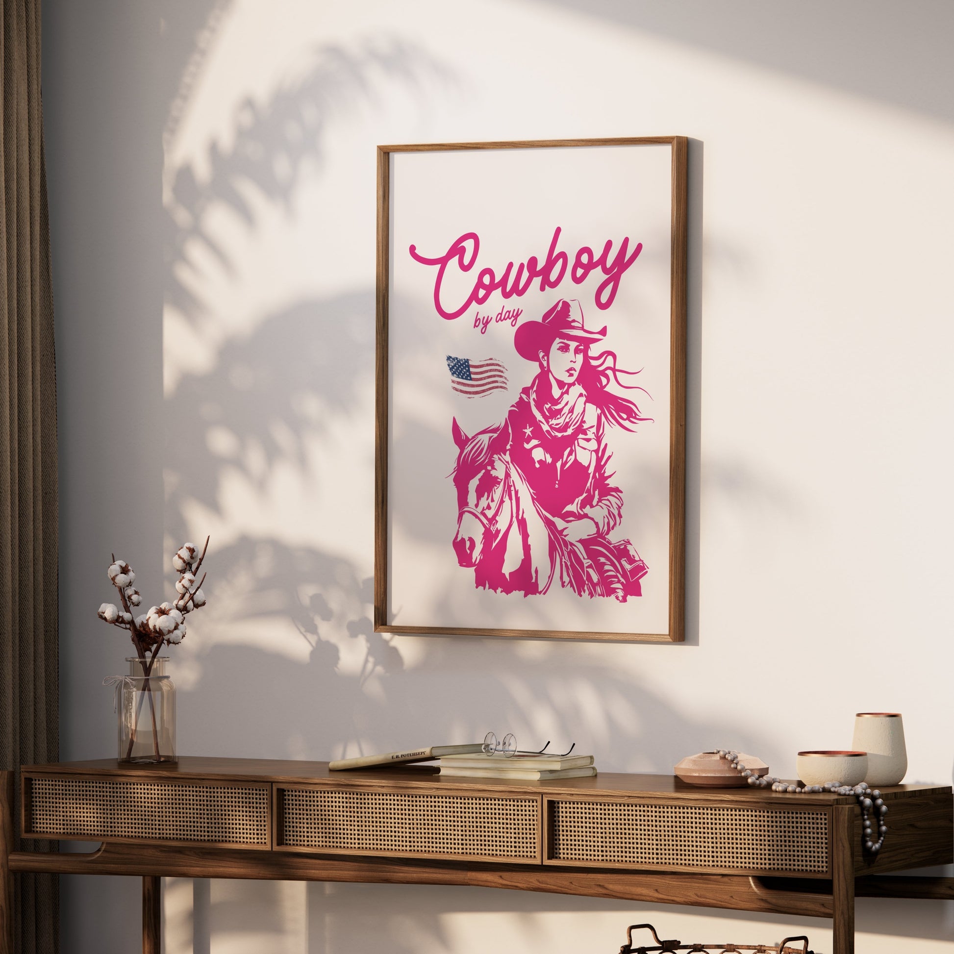 Premium Poster of Cowboy by Day American Flag Posters
