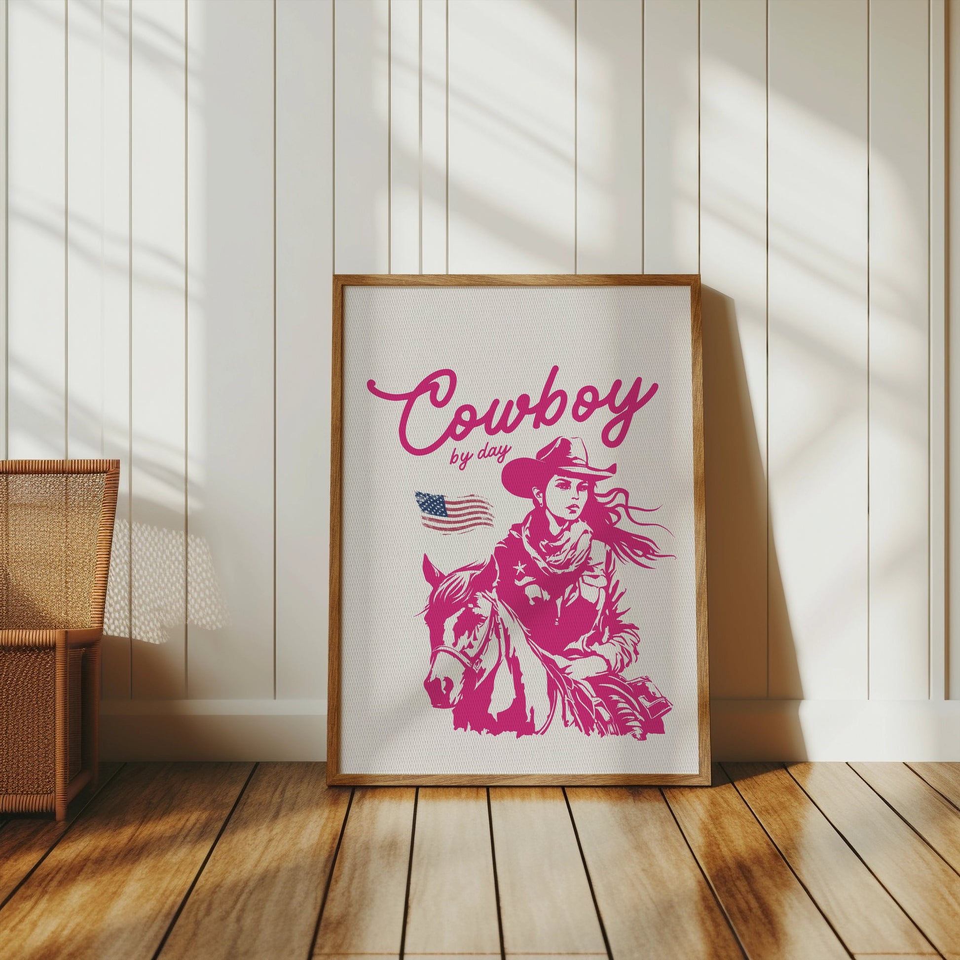 Premium Poster of Cowboy by Day American Flag Posters