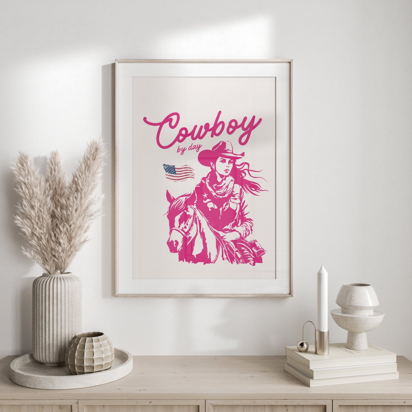 Premium Poster of Cowboy by Day American Flag Posters
