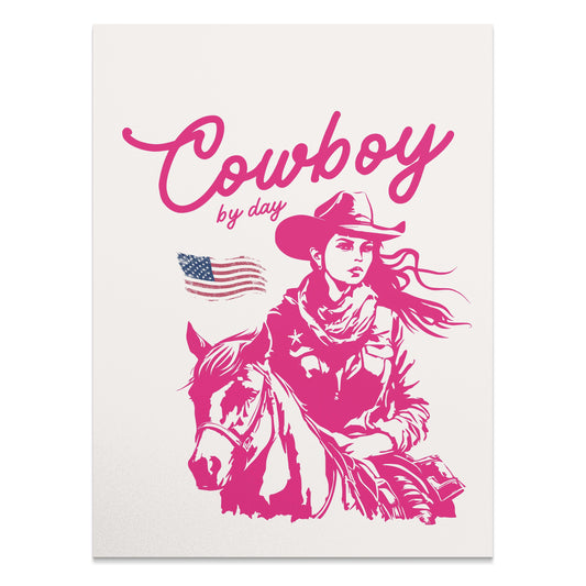 Premium Poster of Cowboy by Day American Flag Posters