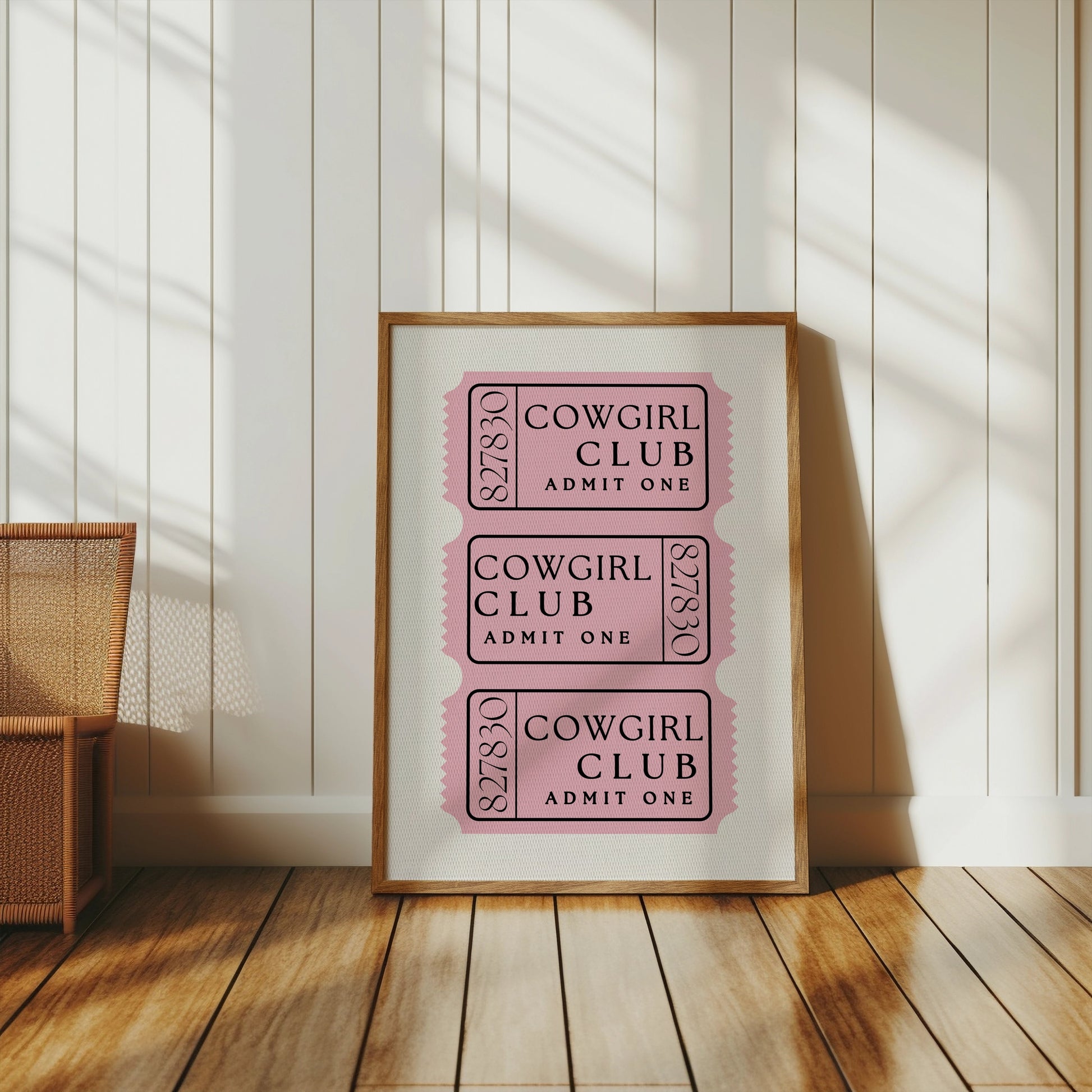 Premium Poster of Cowgirl Club Admit One Ticket Aesthetic Posters