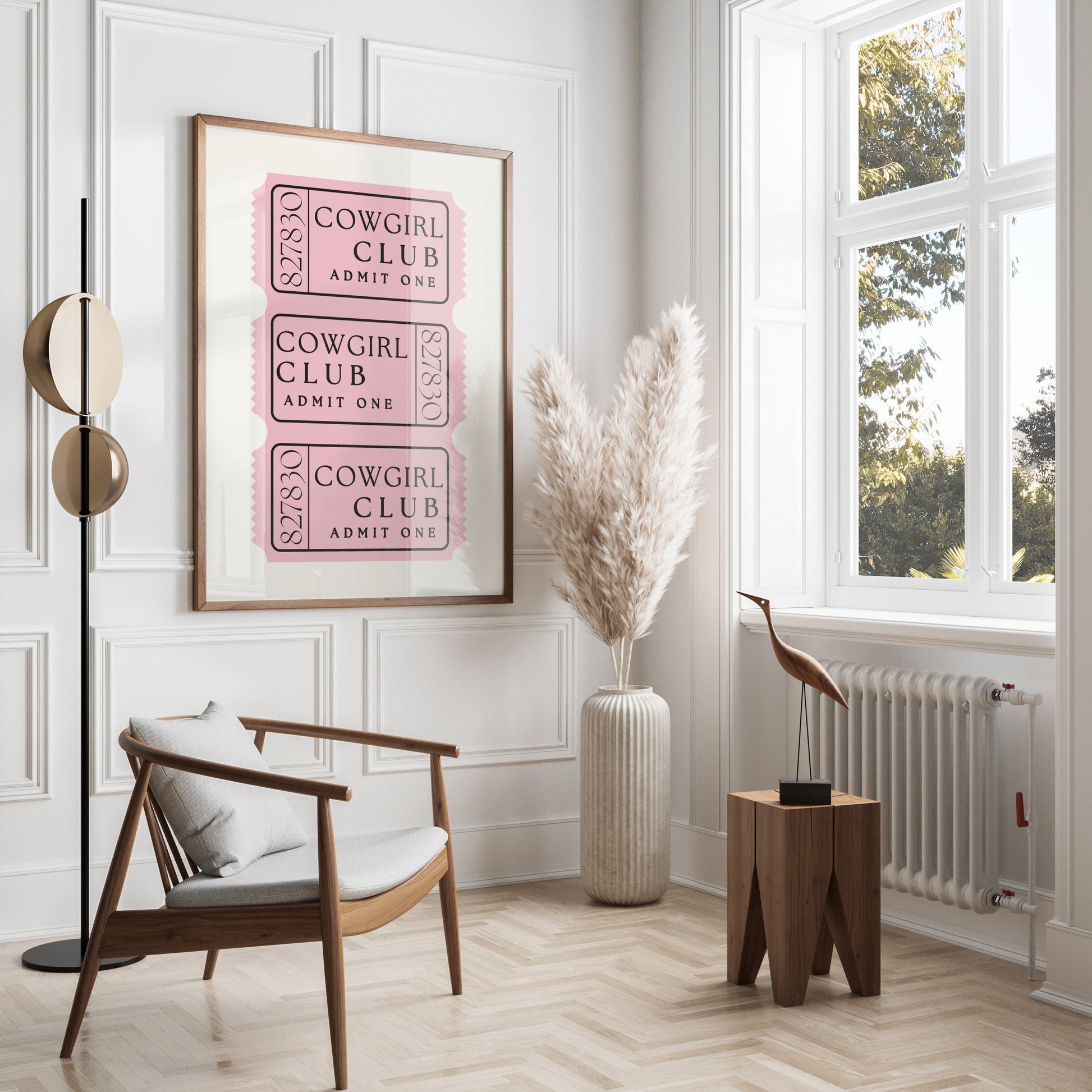 Premium Poster of Cowgirl Club Admit One Ticket Aesthetic Posters