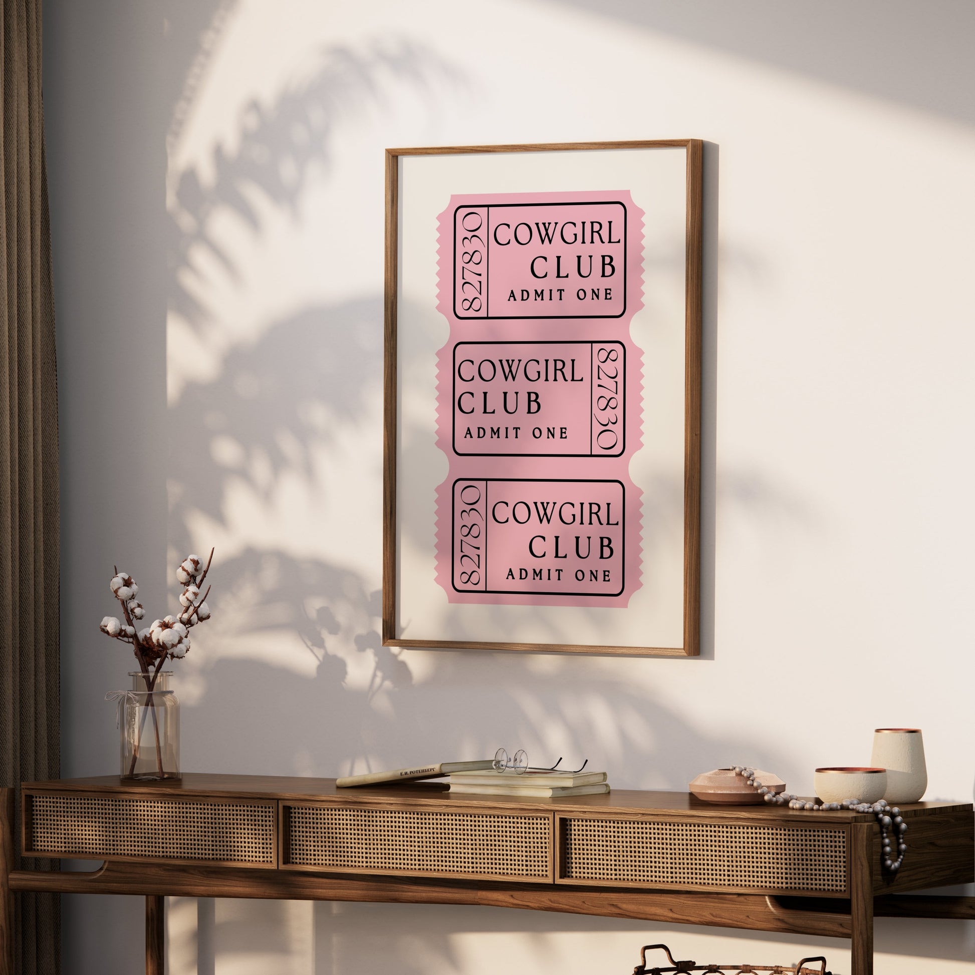 Premium Poster of Cowgirl Club Admit One Ticket Aesthetic Posters