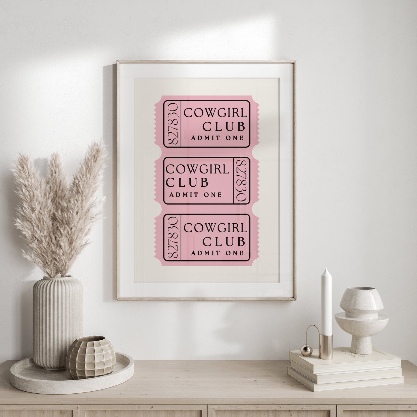 Premium Poster of Cowgirl Club Admit One Ticket Aesthetic Posters