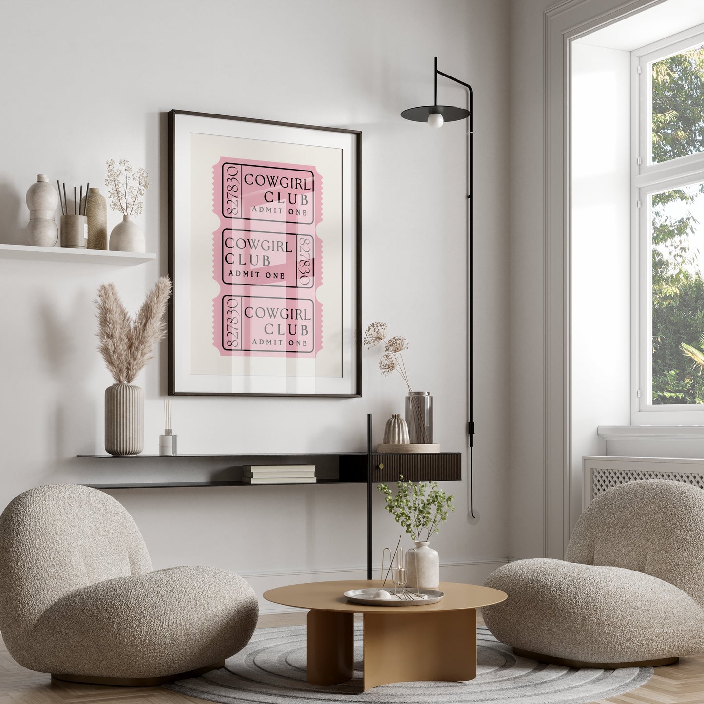 Premium Poster of Cowgirl Club Admit One Ticket Aesthetic Posters
