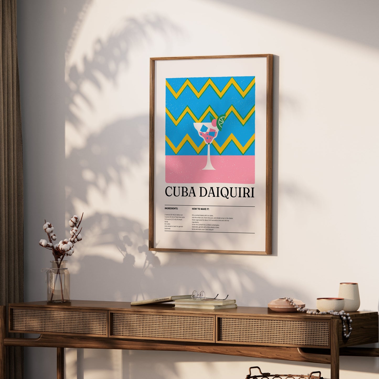 Premium Poster of Cuba Daiquiri Cocktail Recipe Art Print Posters