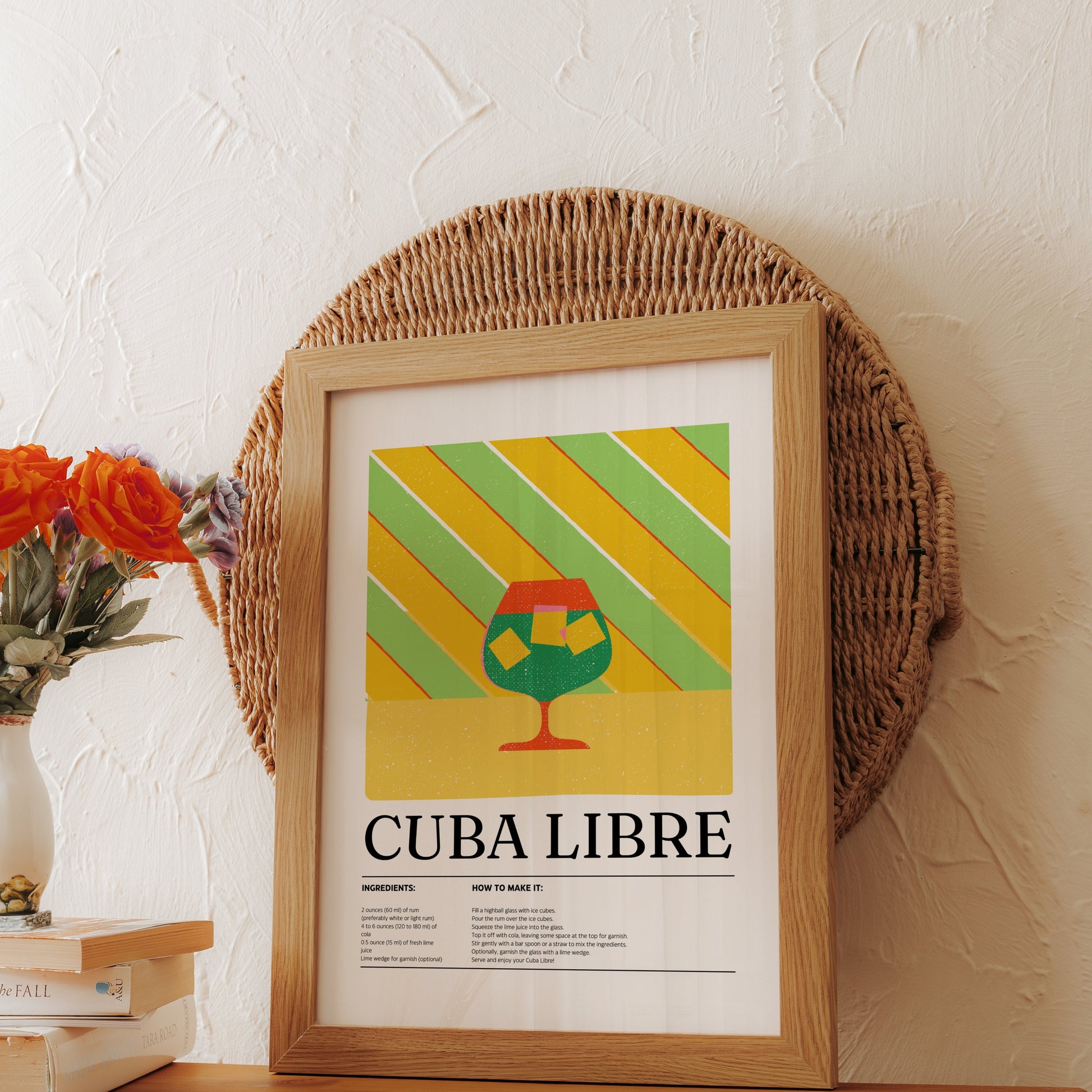 Premium Poster of Cuba Libre Vibrant Cocktail Recipe Wall Art Posters