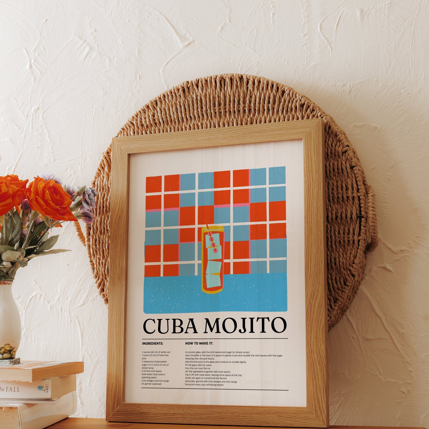Premium Poster of Cuba Mojito Cocktail Recipe Decorative Wall Posters