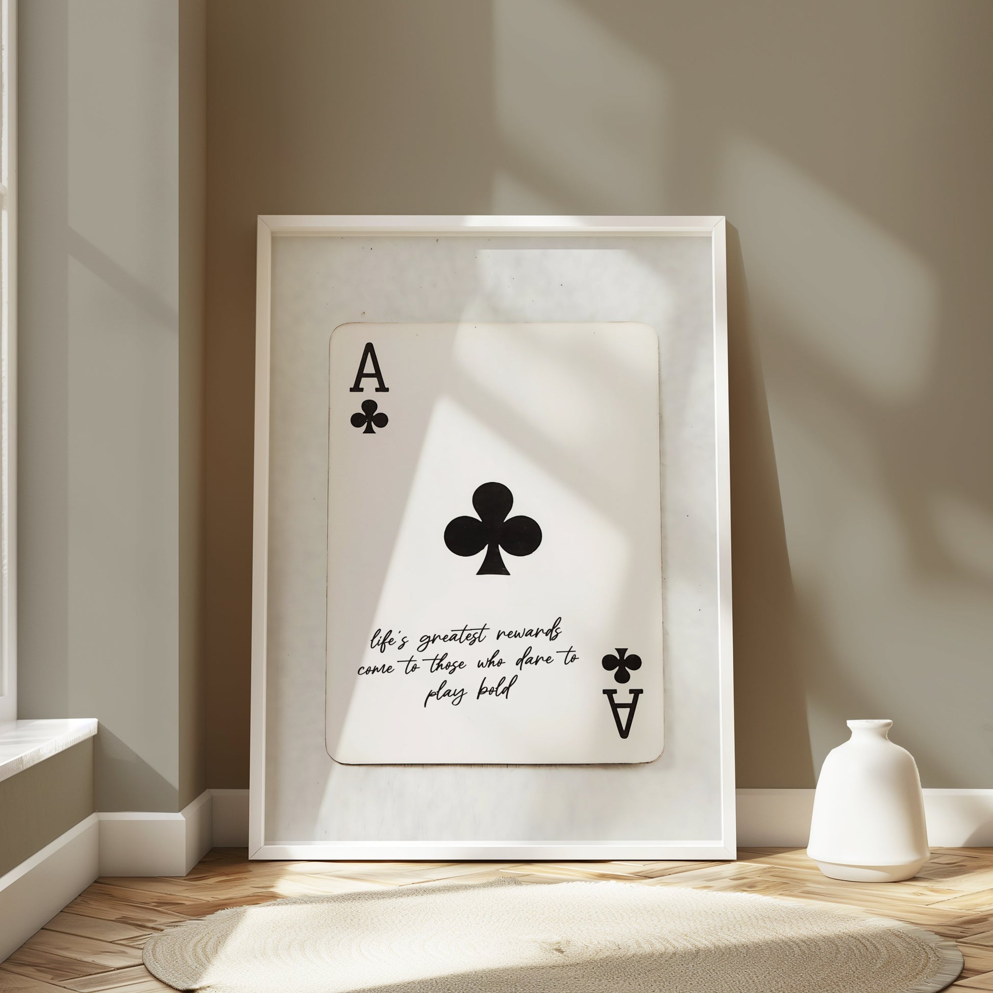 Premium Poster of Custom Message Quote Ace of Clubs Playing Card Posters