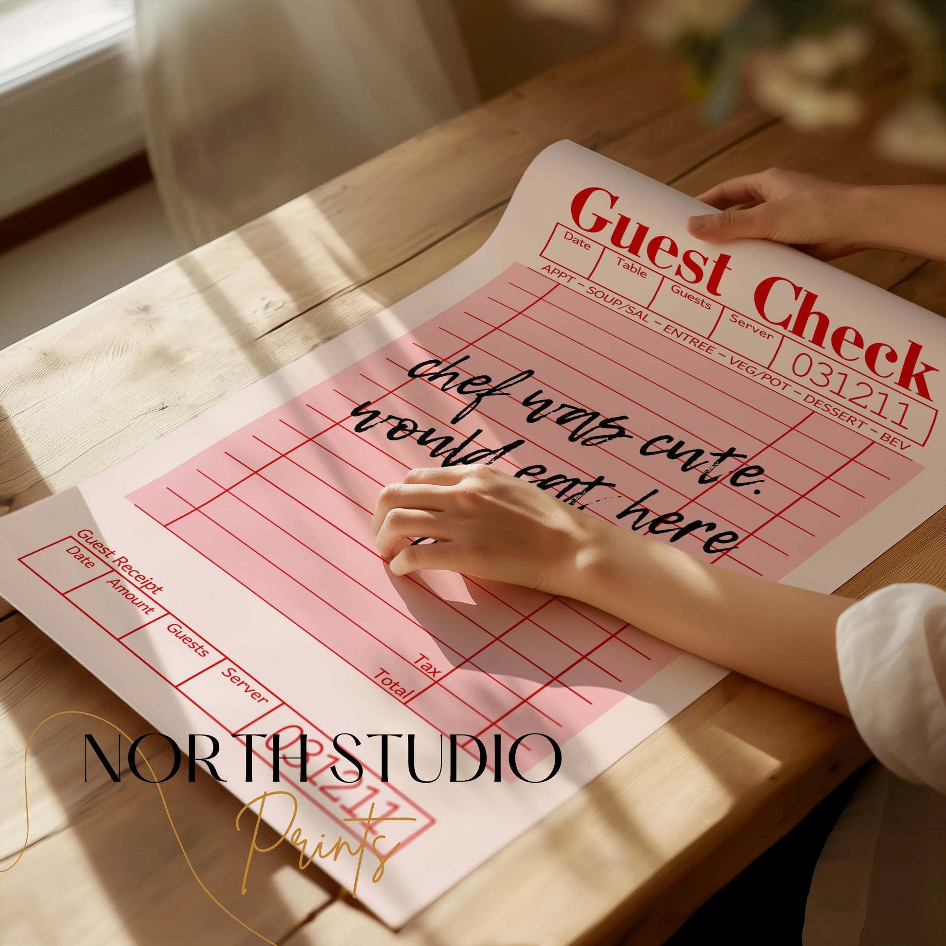 Premium Poster of Custom Message Retro Guest Check Art Decor Posters