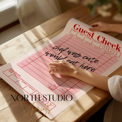 Premium Poster of Custom Message Retro Guest Check Art Decor Posters