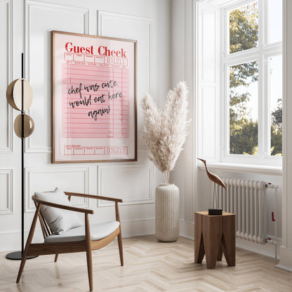 Premium Poster of Custom Message Retro Guest Check Art Decor Posters