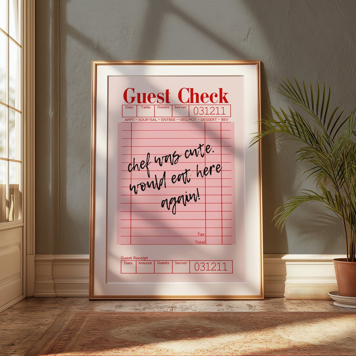 Premium Poster of Custom Message Retro Guest Check Art Decor Posters