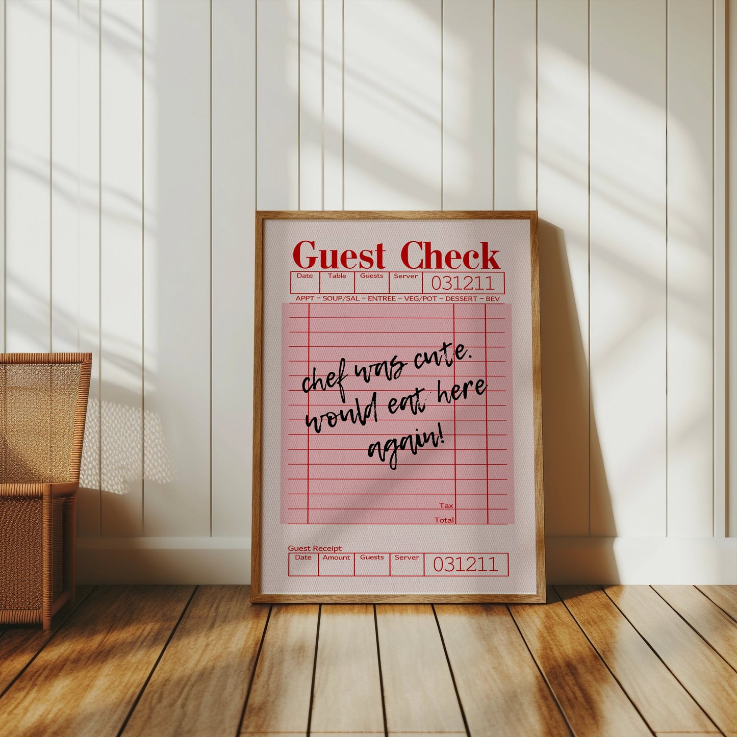 Premium Poster of Custom Message Retro Guest Check Art Decor Posters
