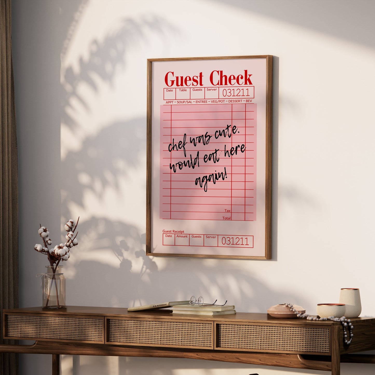 Premium Poster of Custom Message Retro Guest Check Art Decor Posters
