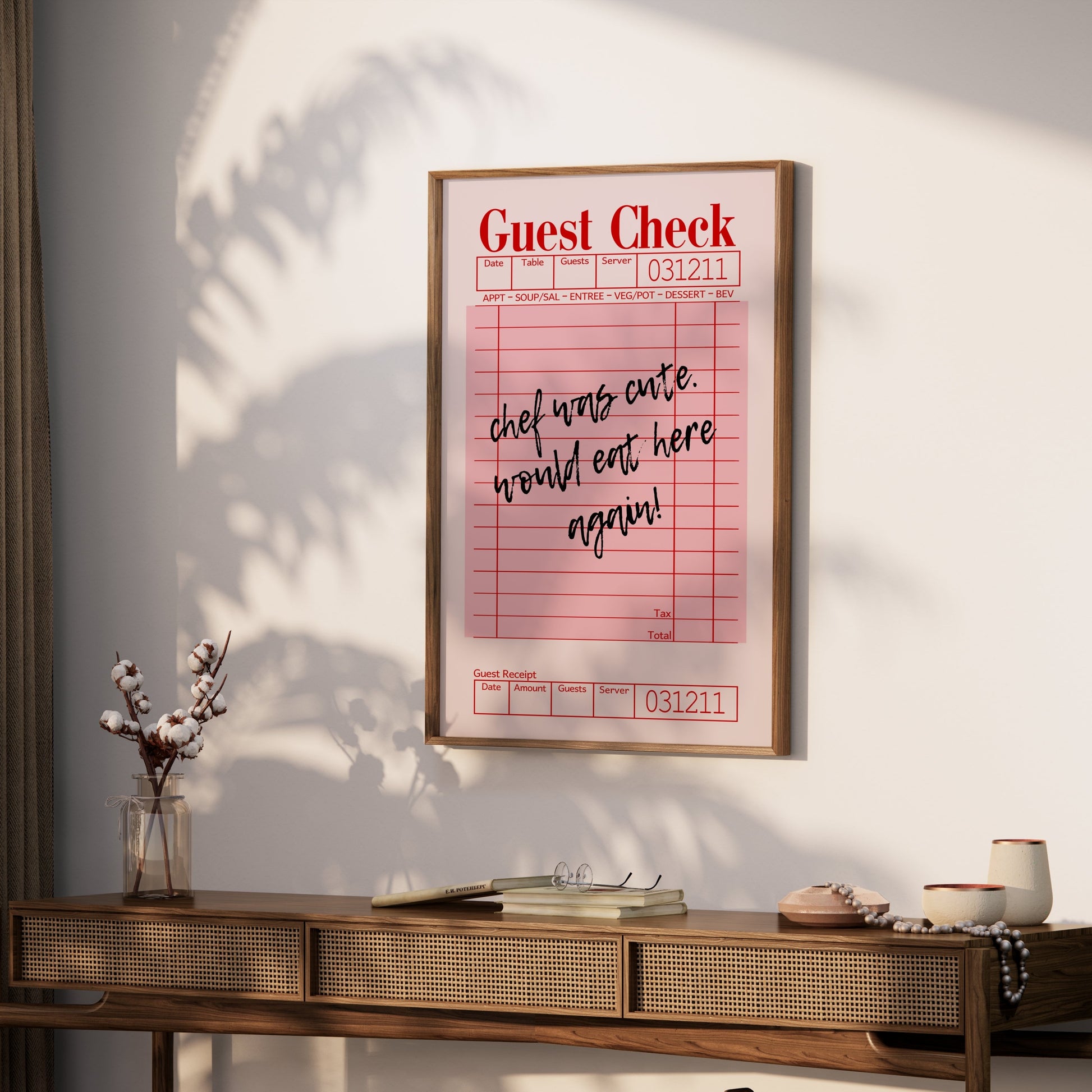 Premium Poster of Custom Message Retro Guest Check Art Decor Posters