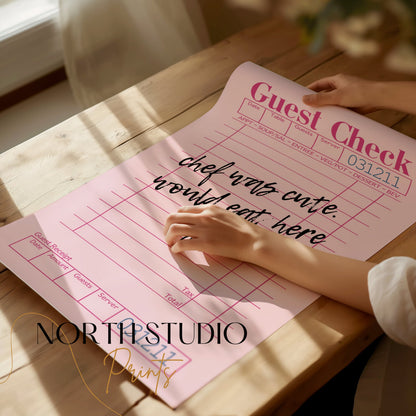 Premium Poster of Custom Message Vintage Restaurant Style Guest Check Posters