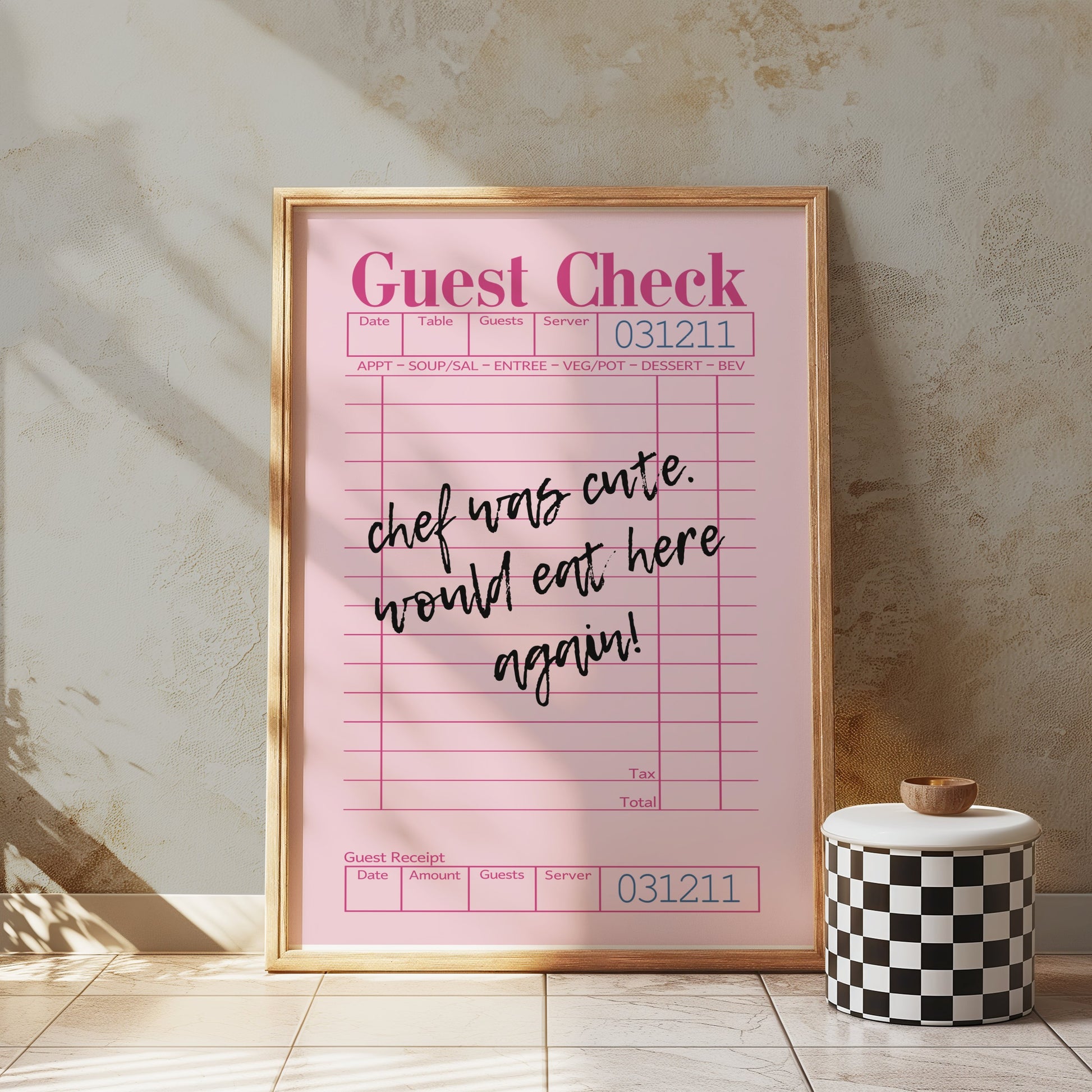 Premium Poster of Custom Message Vintage Restaurant Style Guest Check Posters
