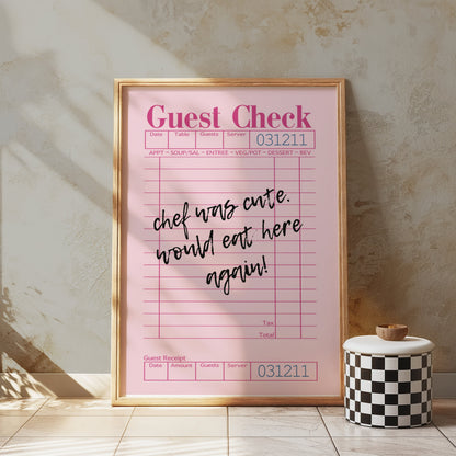 Premium Poster of Custom Message Vintage Restaurant Style Guest Check Posters