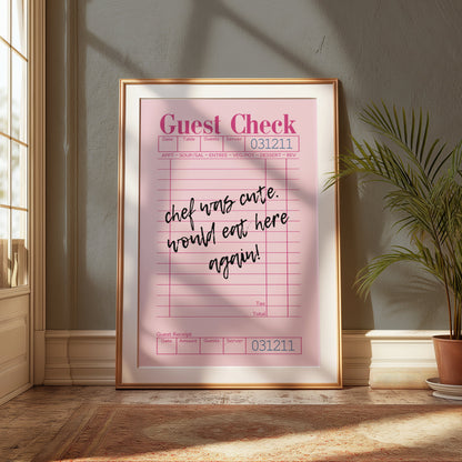 Premium Poster of Custom Message Vintage Restaurant Style Guest Check Posters