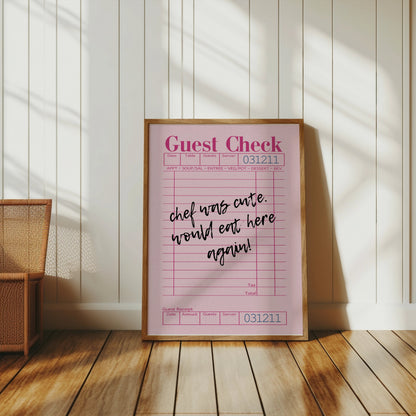 Premium Poster of Custom Message Vintage Restaurant Style Guest Check Posters