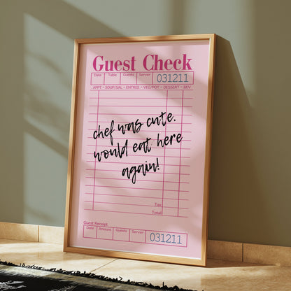 Premium Poster of Custom Message Vintage Restaurant Style Guest Check Posters