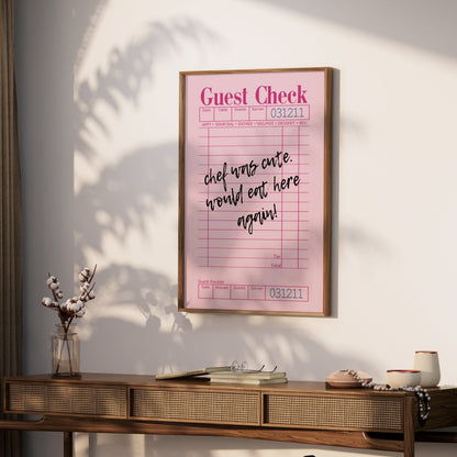 Premium Poster of Custom Message Vintage Restaurant Style Guest Check Posters