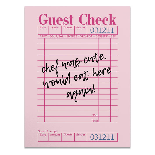 Premium Poster of Custom Message Vintage Restaurant Style Guest Check Posters